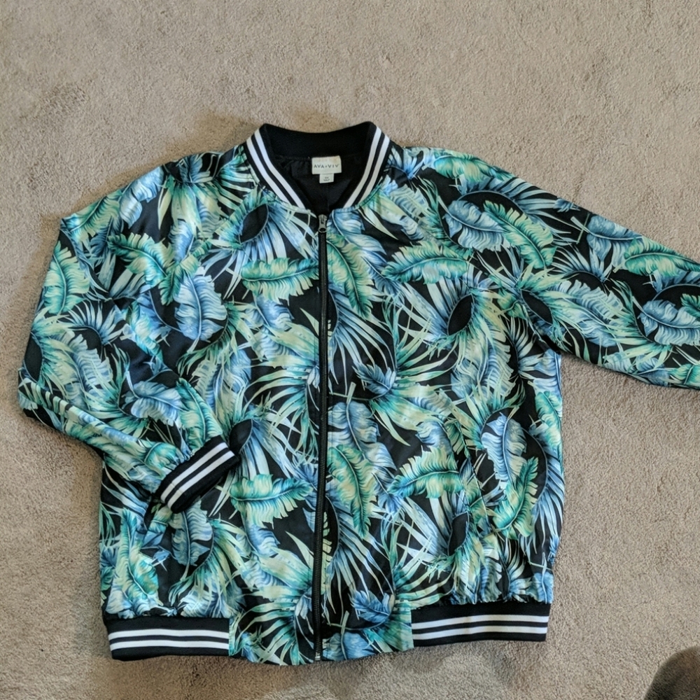 Sateen jungle print bomber